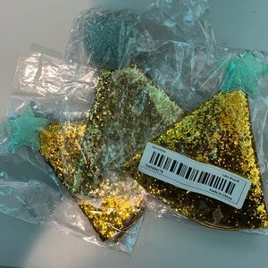 Dog hats blue and gold glitter OS